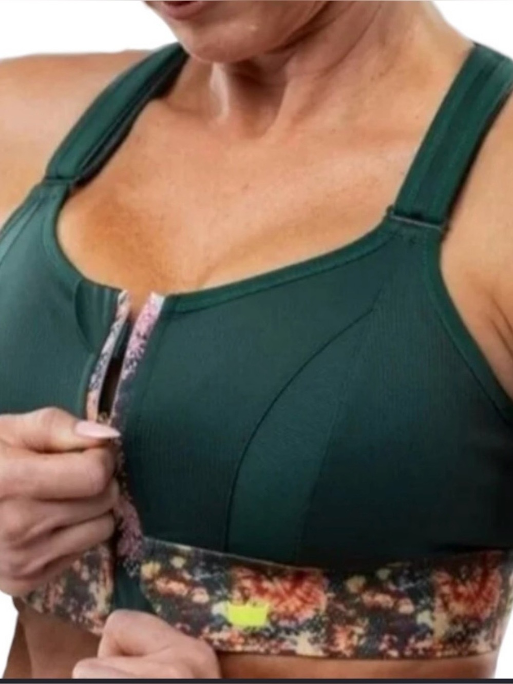 Shefit Ultimate High Impact Sports Bra Green Conquer Print Womens S